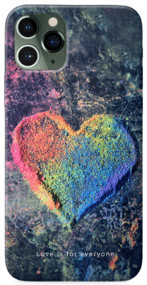 colored powder heart