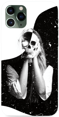 Black&White Girl with Skull