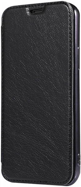 Samsung Galaxy Note 10 Lite (SM-N770F) oldalra nyíló flipes bőrtok átlátszó szilikon hátlap, fémhatású keret fekete