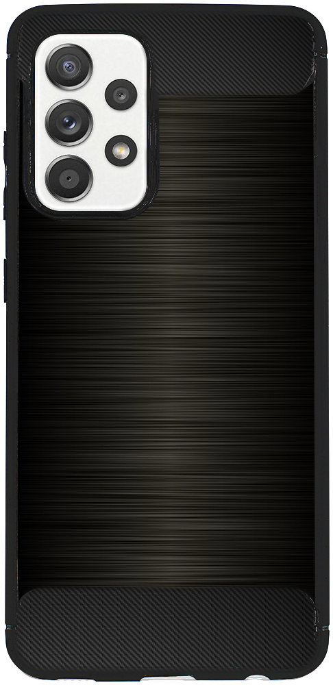 Samsung Galaxy A52 4G (SM-A525F) ütésálló szilikon tok szálcsiszolt-karbon minta légpárnás sarok fekete