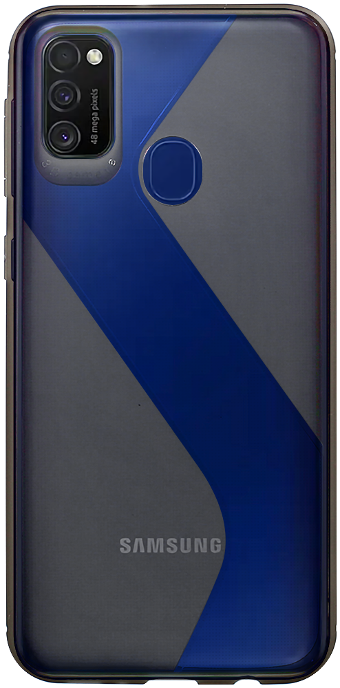 Samsung Galaxy M21 (SM-M215F) szilikon tok S-CASE átlátszó füstszínű