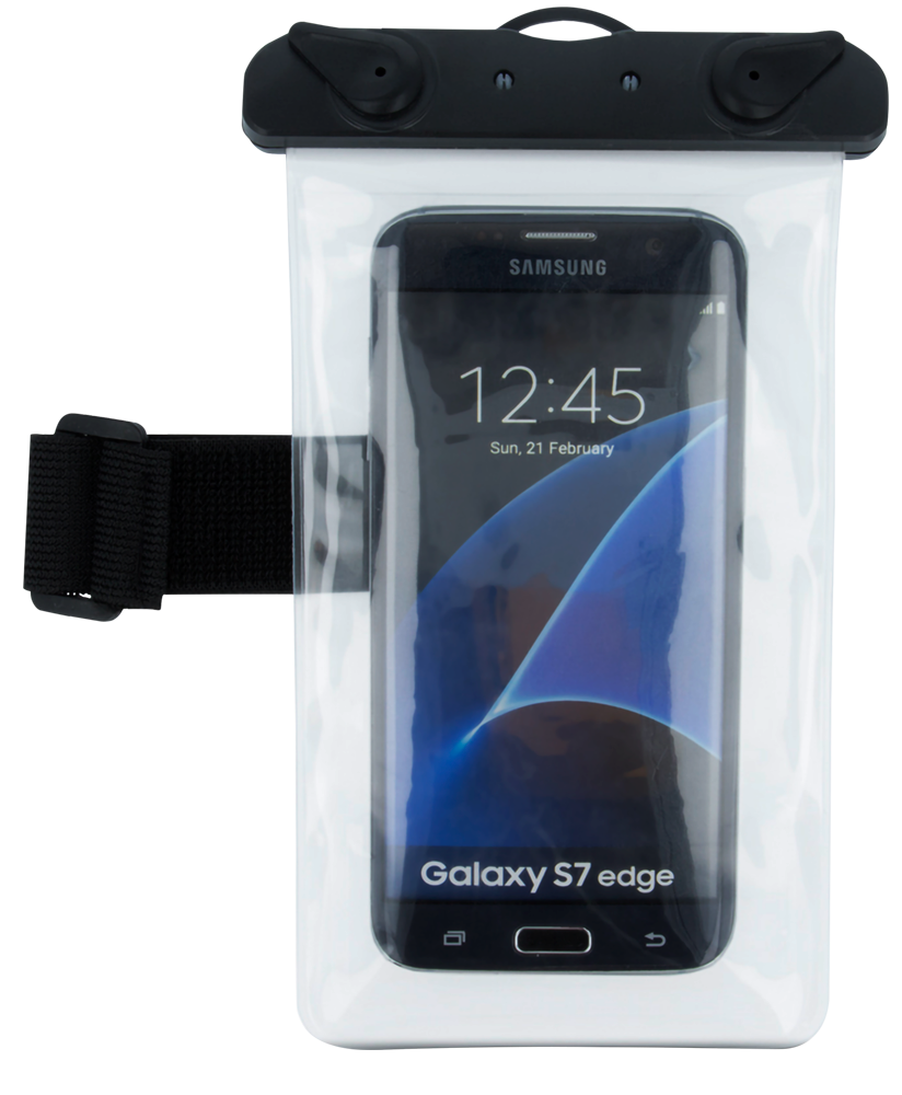 Samsung Galaxy J3 2018 (J337) vízálló tok univerzális, karszalaggal átlátszó