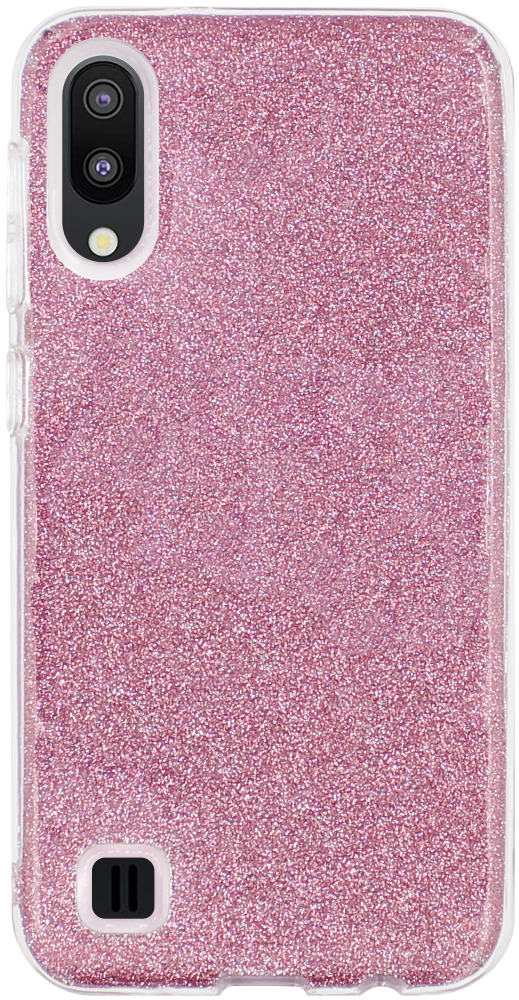 Samsung Galaxy M10 (SM-M105) szilikon tok csillogó hátlap rózsaszín