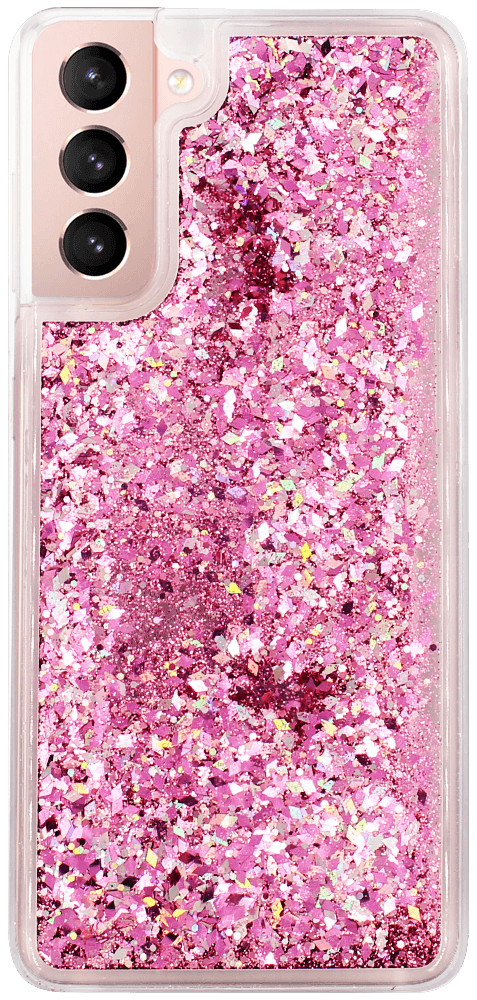 Samsung Galaxy S21 Plus 5G (SM-G996B) szilikon tok gyári Liquid Sparkle rózsaszín