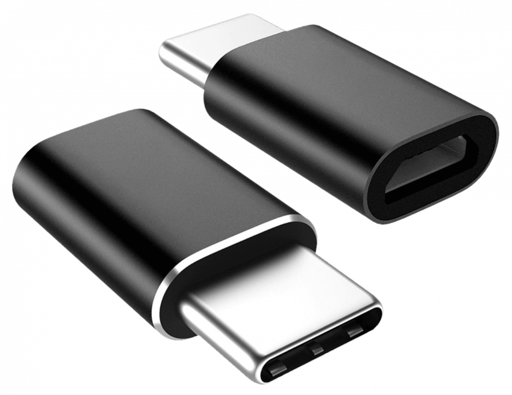 Samsung Galaxy Note 20 Ultra 5G átalakító adapter micro USB csatlakozóról TYPE-C csatlakozóra fekete