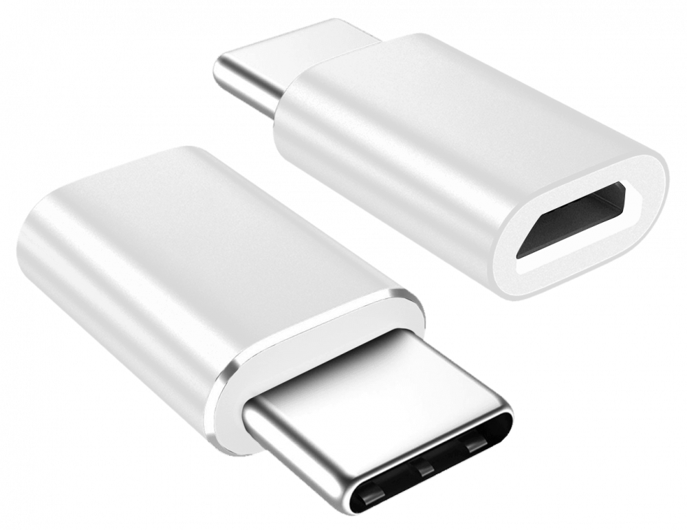 Alcatel 3L 2021 átalakító adapter micro USB csatlakozóról TYPE-C csatlakozóra fehér