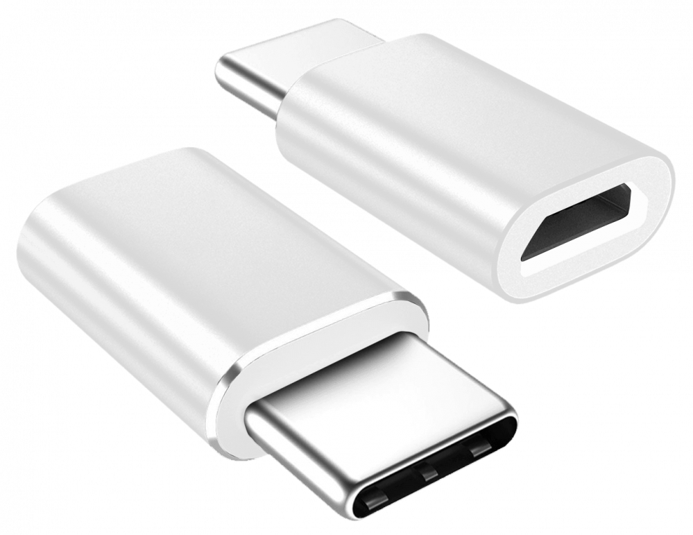 Huawei Y7 Prime 2019 átalakító adapter micro USB csatlakozóról TYPE-C csatlakozóra fehér