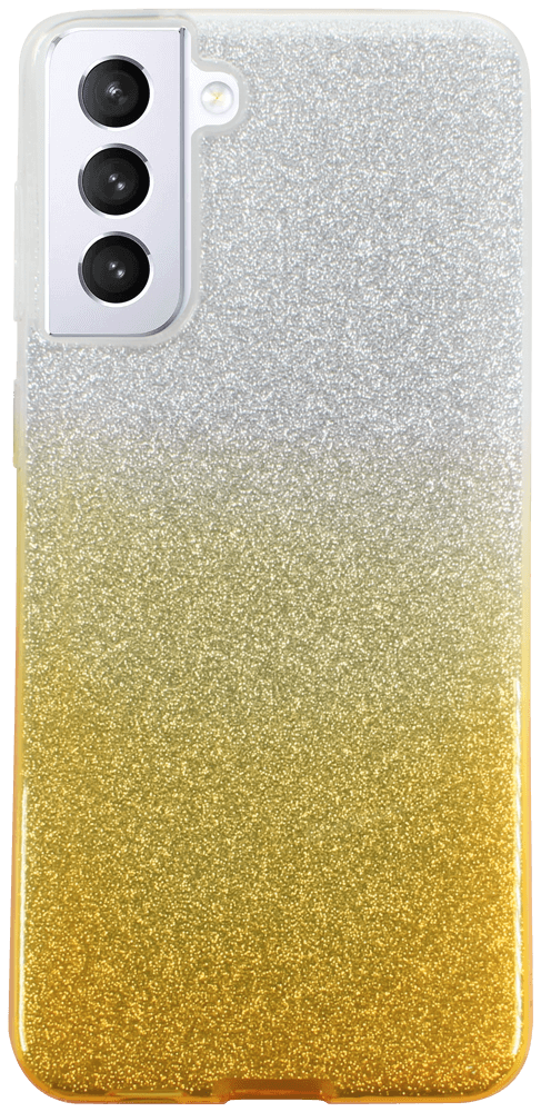 Samsung Galaxy S21 Plus 5G (SM-G996B) szilikon tok csillogó hátlap arany/ezüst