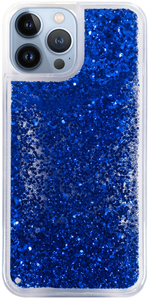 Apple iPhone 13 Pro Max szilikon tok Liquid Glitter sötétkék