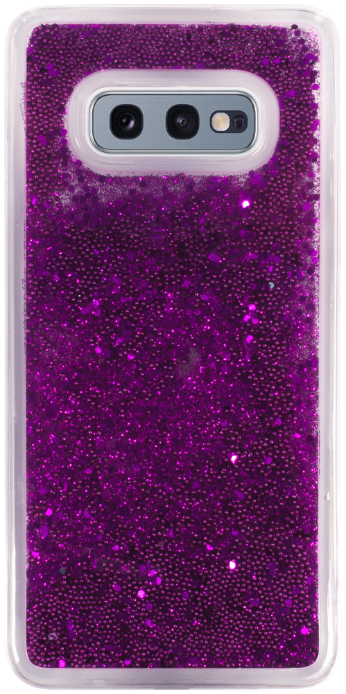 Samsung Galaxy S10e (SM-G970) szilikon tok Liquid Glitter lila