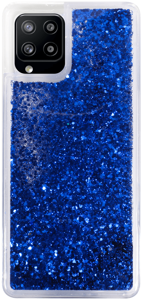 Samsung Galaxy A42 5G (SM-A426B) szilikon tok Liquid Glitter sötétkék