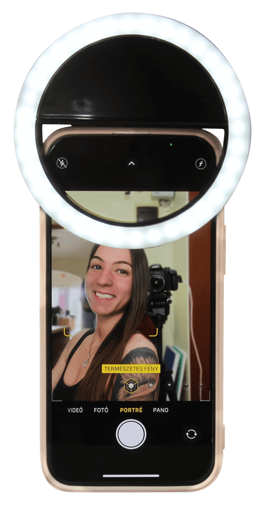 Samsung Galaxy J1 2016 (J120) kompatibilis Ring Light telefonra rögzíthető szelfi lámpa