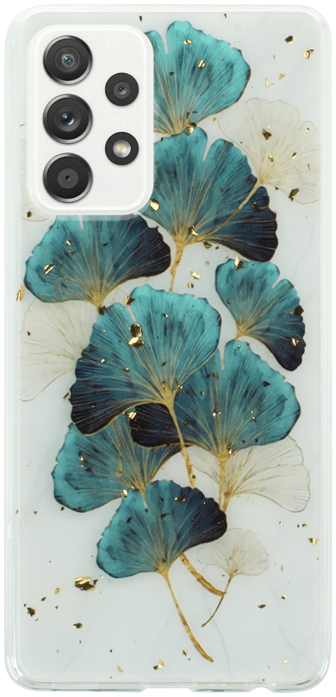 Samsung Galaxy A52s 5G (SM-A528B) kemény hátlap Gold Glam Leaves