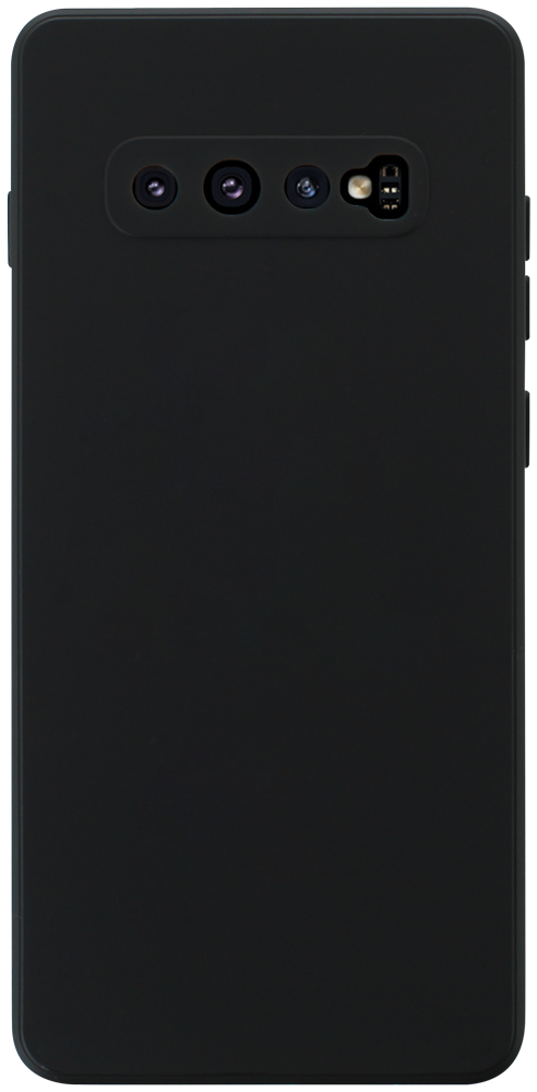 Samsung Galaxy S10 Plus (SM-G975) szilikon tok kameravédővel matt fekete