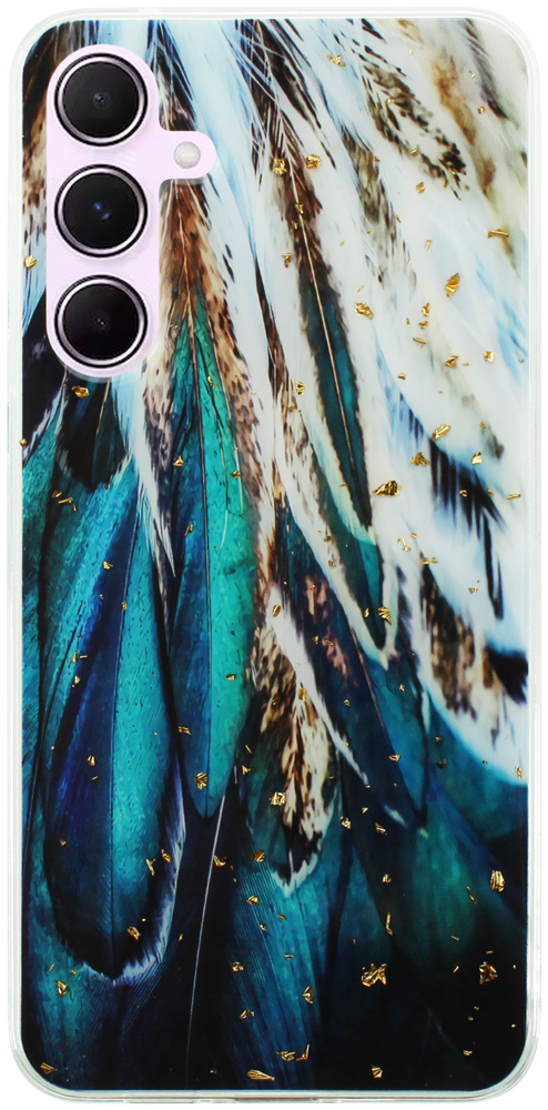 Samsung Galaxy A55 5G (SM-A556B) kemény hátlap Gold Glam Feathers