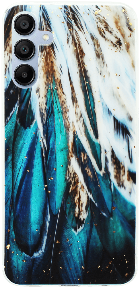 Samsung Galaxy A15 5G (SM-A156B) kemény hátlap Gold Glam Feathers