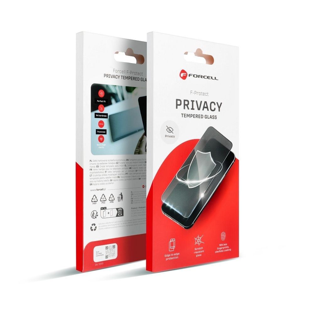 Forcell Privacy, Edzett üveg - Iphone 12 Pro Max készülékhez - fekete