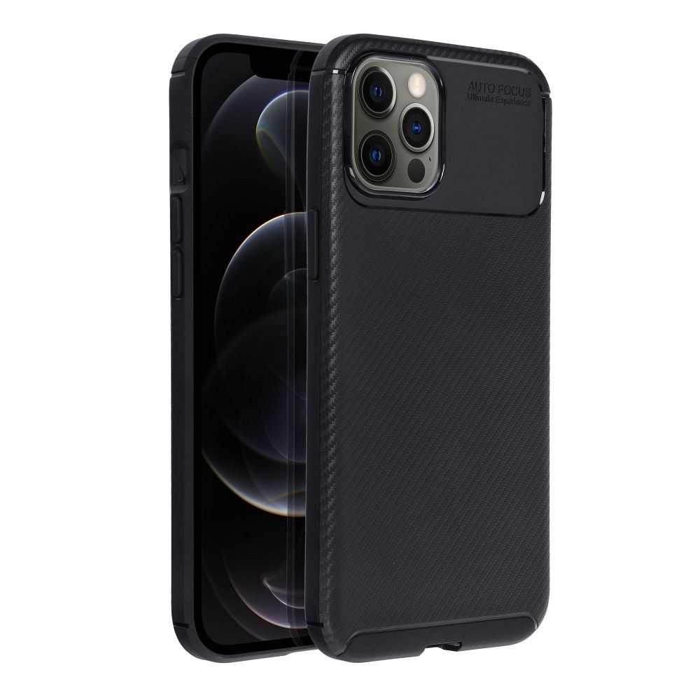 CARBON PREMIUM tok iPhone 12 Pro Max-hoz - Fekete